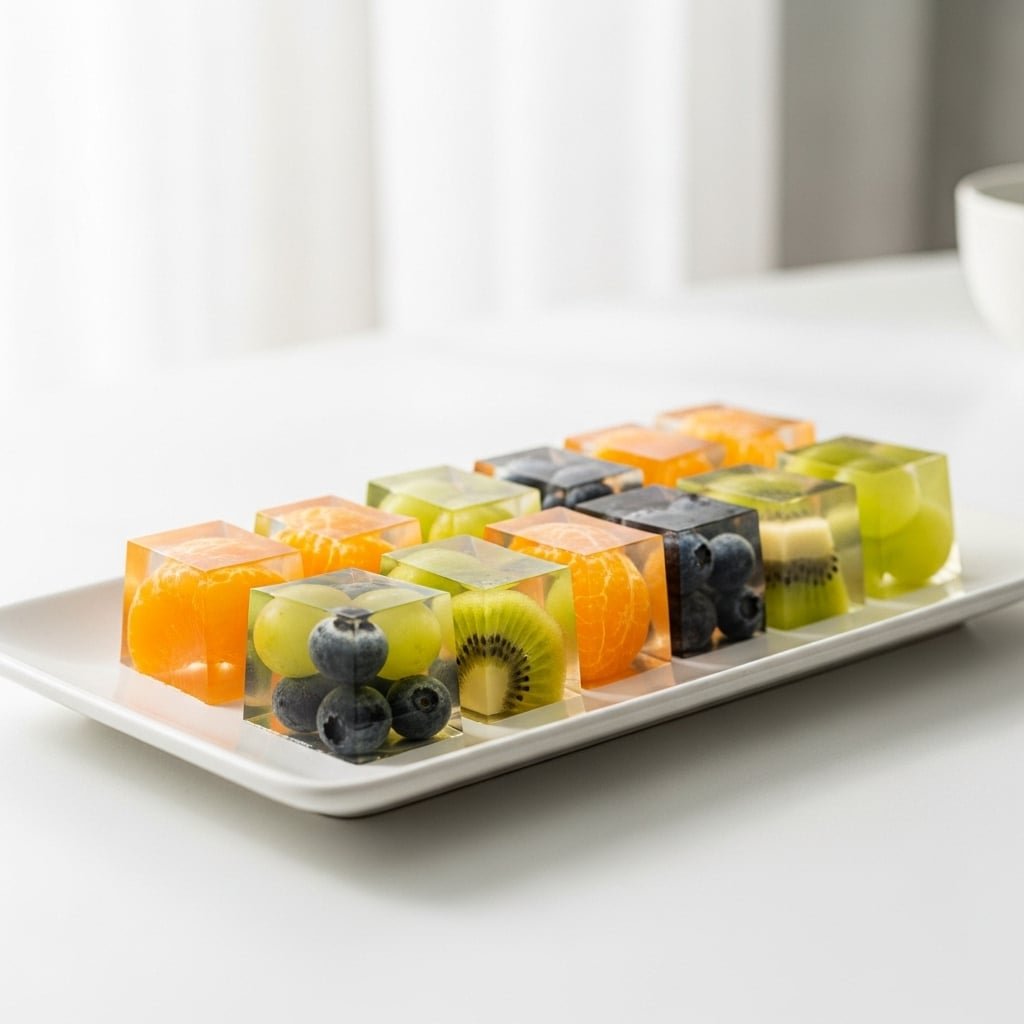 agar jelly cubes cooking ingredients close-up