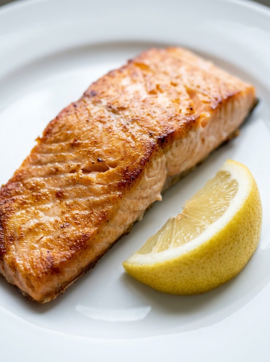 Air Fryer Salmon with Lemon and Garlic Butter
