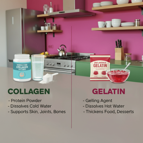 collagen vs gelatin cooking collagen close-up