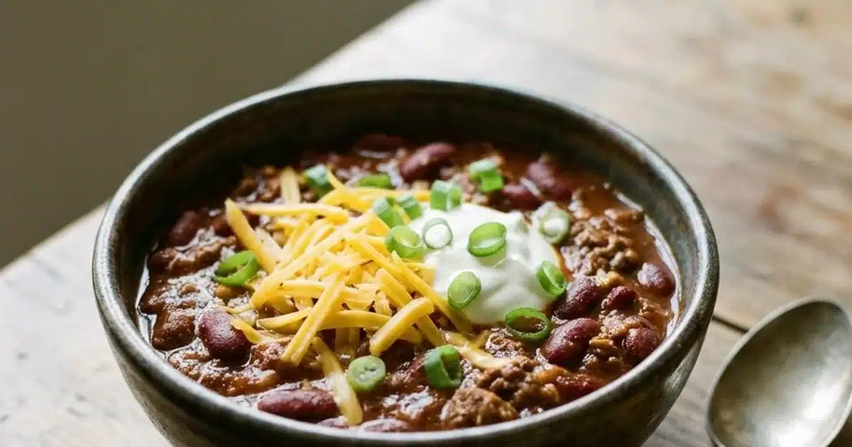 Crockpot Chili with Beef and Kidney Beans
