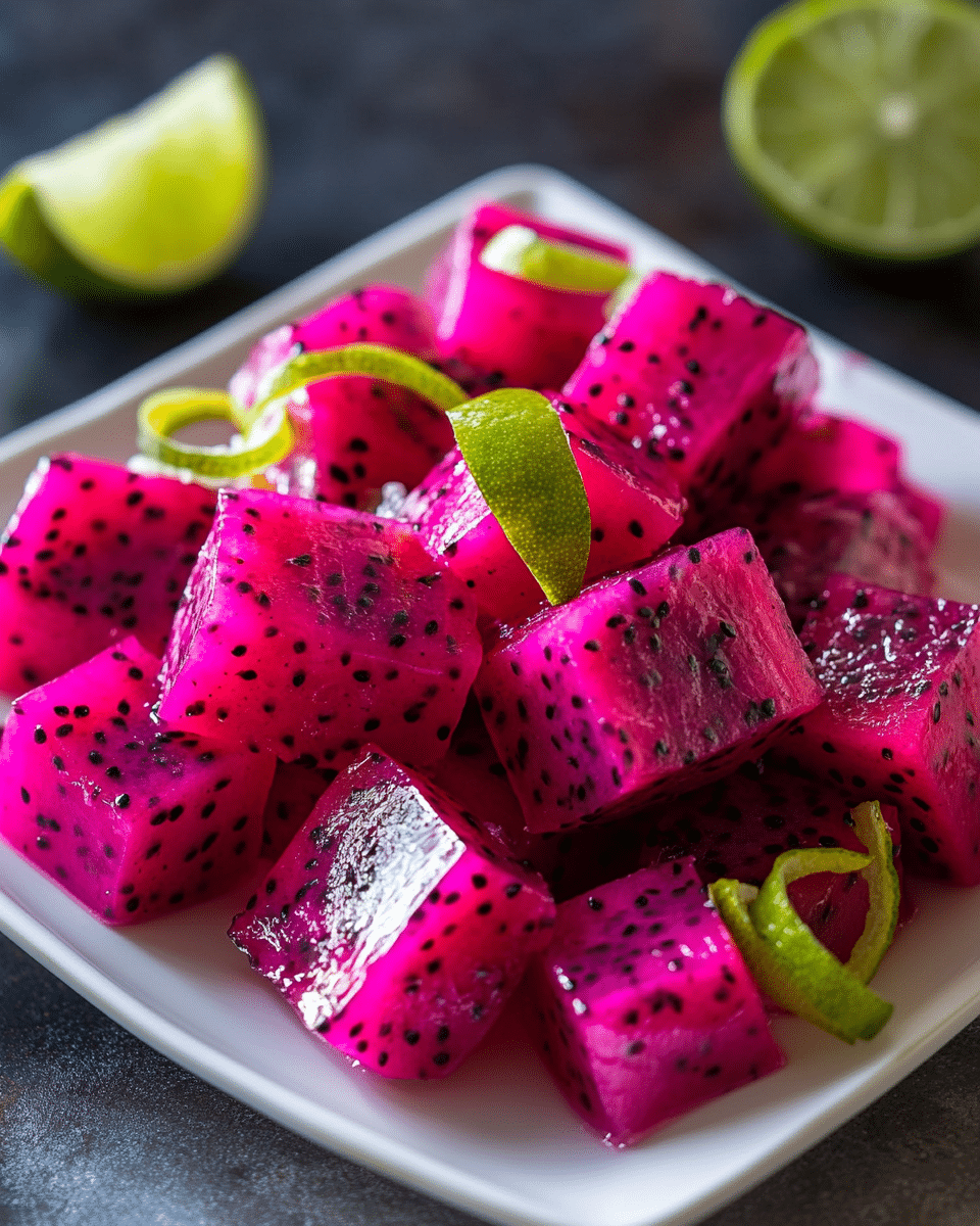 Dragon Fruit Jello Cubes