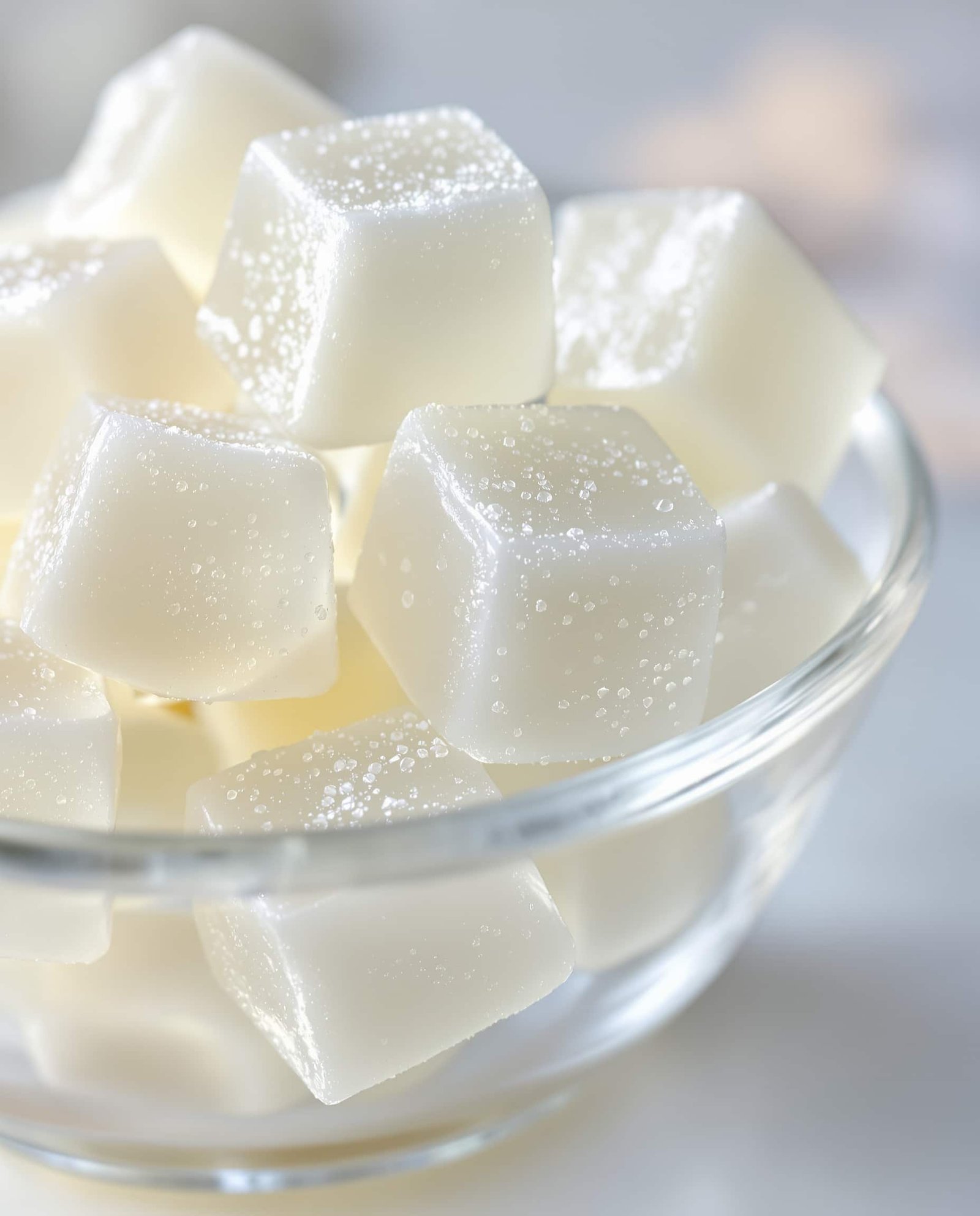 Close-up of blanc-doré gelatin trick with MCT oil.