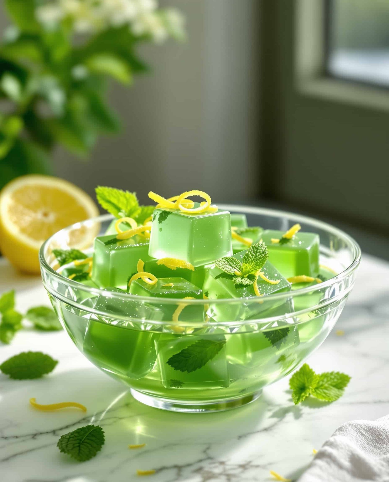 Green Tea Detox Gelatin Cubes