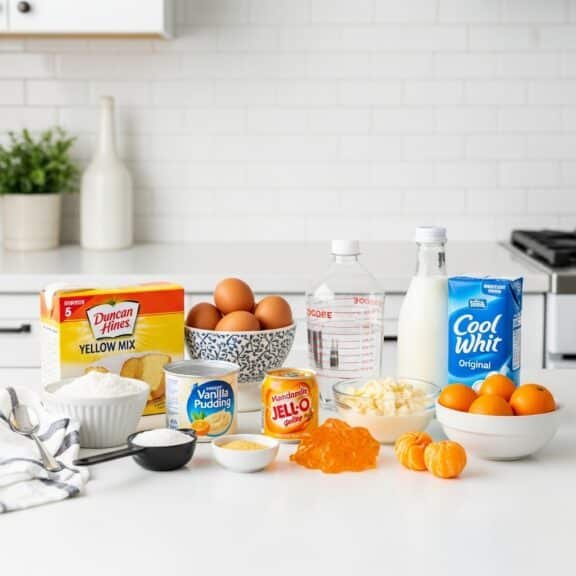 jello cake recipe cooking ingredients close-up