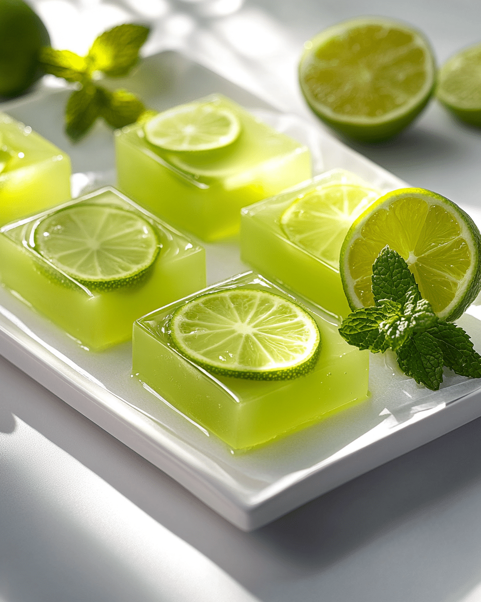 Close up of Lime Mint Jello