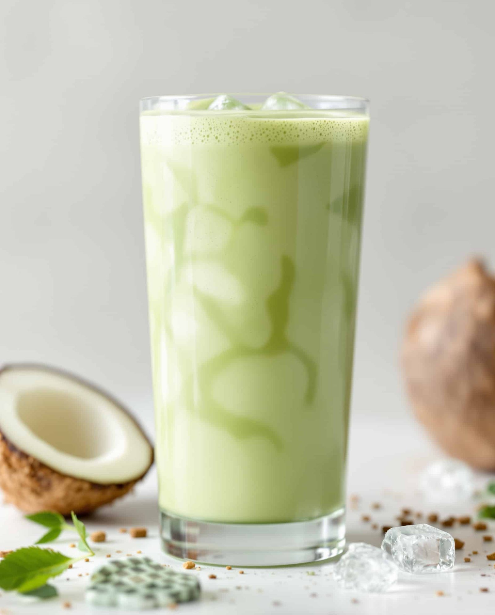 Matcha Coconut Collagen Cooler - close-up