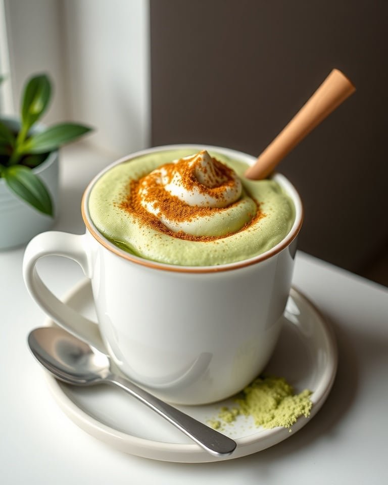 Close-up of Matcha Latte