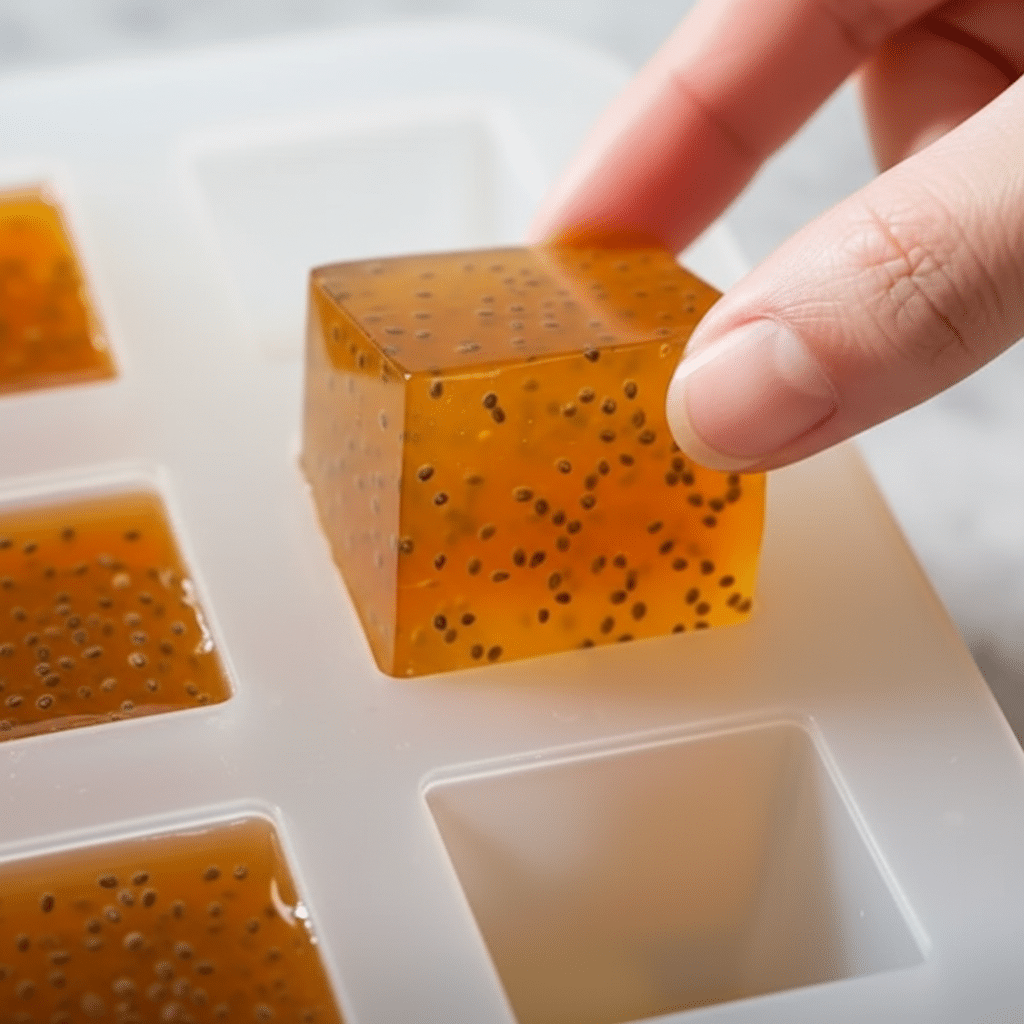 Pineapple Turmeric Chia Gelatin Bites Cooking Close-Up pineapple turmeric chia gelatin bites cooking ingredients close-up