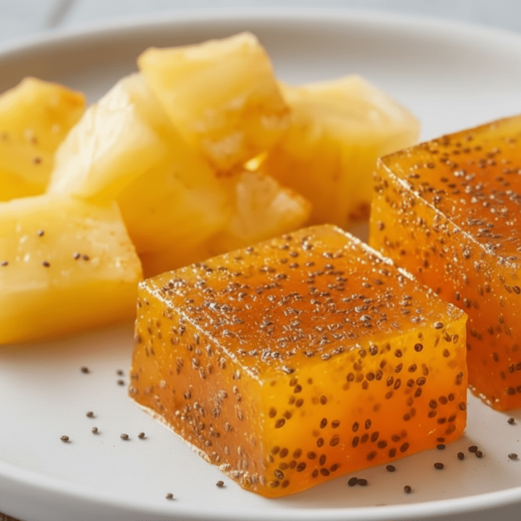 pineapple turmeric chia gelatin bites serving frequently overview