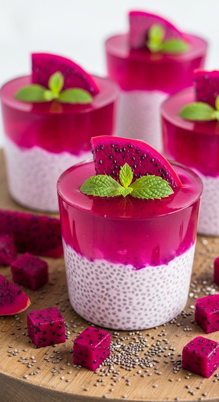 Overview Pink Dragon Fruit Chia Gelatin Cups Serving Asked pink dragon fruit chia gelatin cups serving frequently overview
