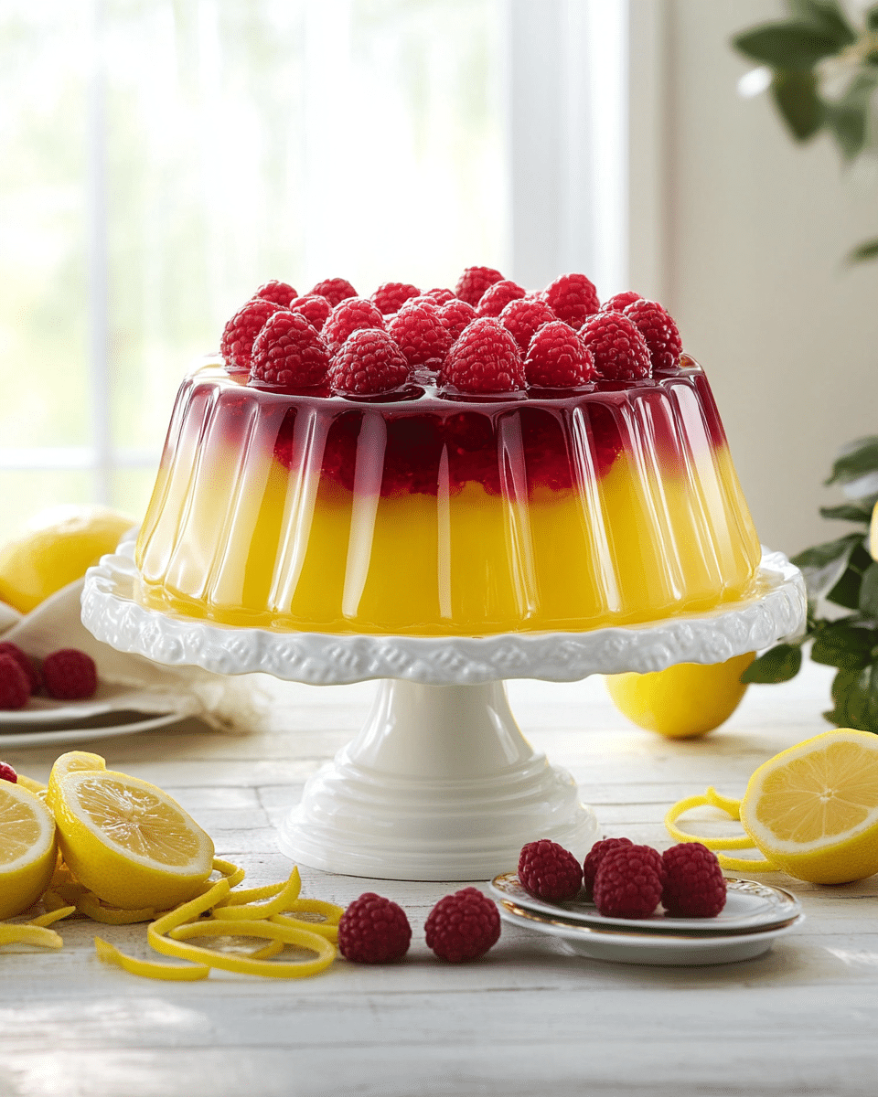 Raspberry Lemon Jello Mold