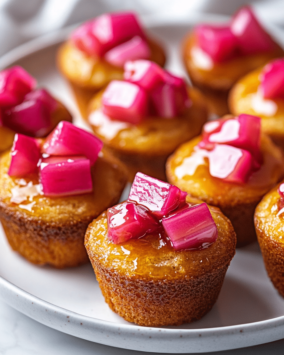 Rhubarb Upside Down Muffins