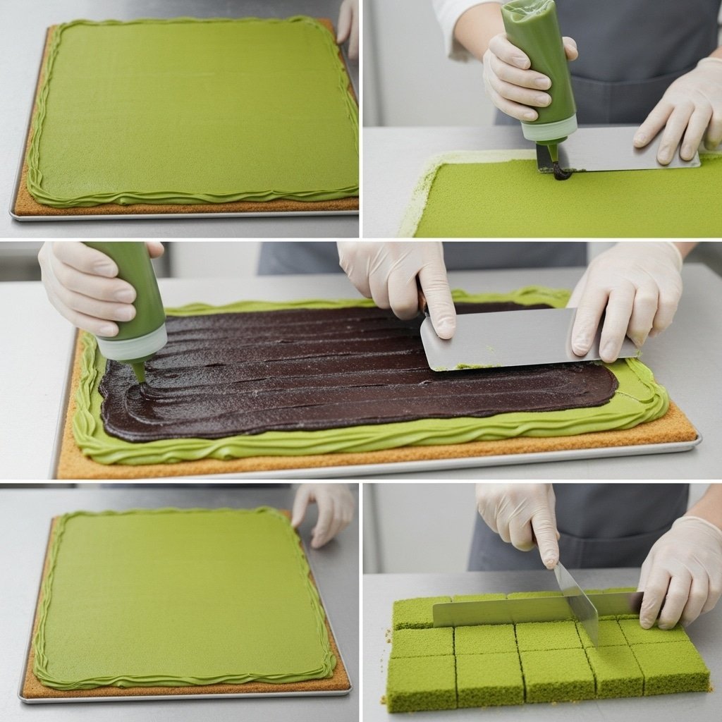 Rich Operation Chocolate Prepared With Luxurious Matcha Cooking Close-Up rich operation chocolate prepared with luxurious matcha cooking ingredients close-up