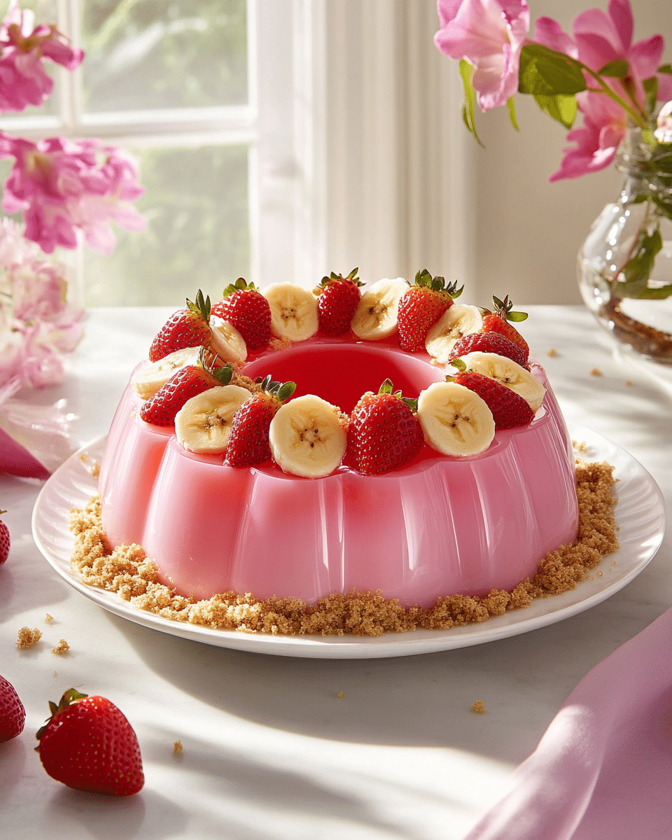 Strawberry Banana Jello Mold