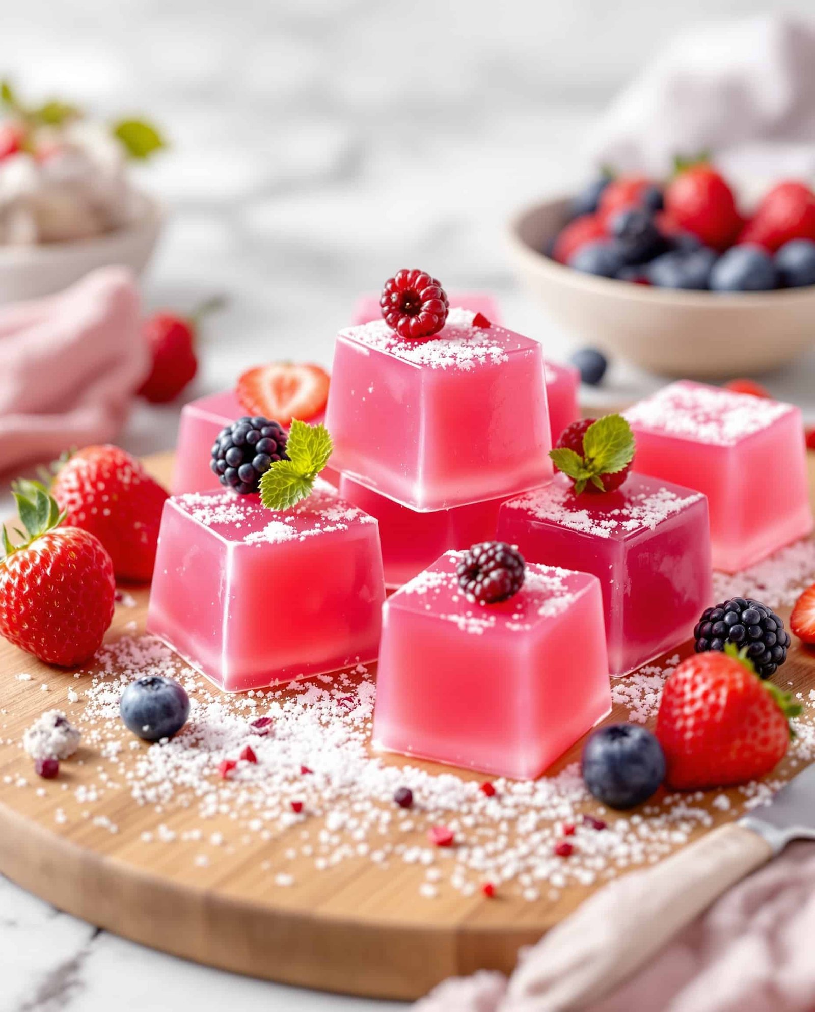 Strawberry Lemon Gelatin Trick Cubes